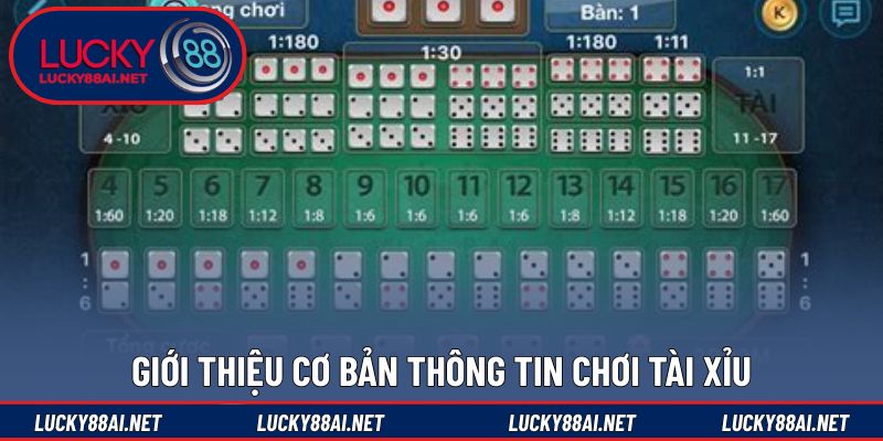 Giới thiệu thông tin trò chơi Tài xỉu tại Lucky88